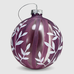 Шар новогодний Baoying yiwen фиолетовый с веточкой 8 см