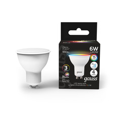 Лампа Gauss MR16 6W GU10 RGBW+диммирование LED