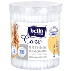 Палочки ватные Bella cotton care с экстрактом женьшеня, банка, 200 шт