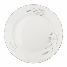 Набор тарелок мелких Thun 1794 Constance Серебряные колосья, отводка платина 21 см 6 шт