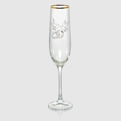 Набор бокалов для шампанского Bohemia Crystall Виола 190мл 2шт отводка золото