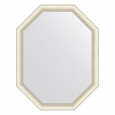 Зеркало в багетной раме Evoform белый с серебром 60 мм 71х91 см