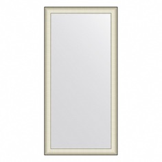 Зеркало в багетной раме Evoform белая кожа с хромом 78 мм 78х158 см