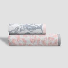 Комплект полотенец Togas Джина белый с серым и розовым 50х100/70х140 см