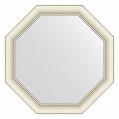 Зеркало в багетной раме Evoform белый с серебром 60 мм 61х61 см