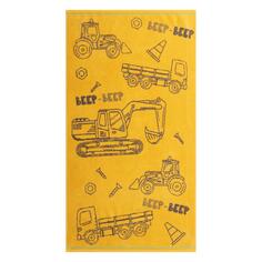 Детское полотенце Cleanelly Basic Building Machine жёлтое с серым 70х130 см