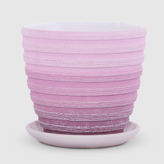 Керамический горшок с поддоном Композит Букле розовый 21 см