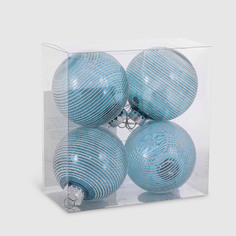 Набор елочных игрушек Unique Treasures 4 шт, синий