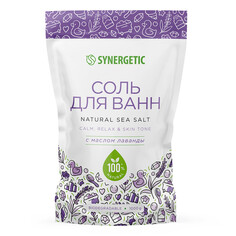 Соль для ванн Synergetic с маслом лаванды 1 кг