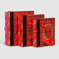 Набор пакетов подарочных Mercury NY red tartan 3 шт