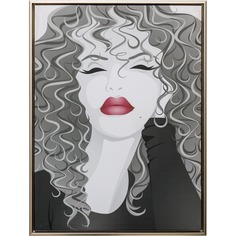 Картина Glasar Девушка в серебристой раме 45х4х60 см ГЛАСАР