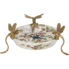 Блюдо на стрекозах Glasar 22х22х8 см ГЛАСАР