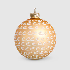 Шар новогодний на ёлку Baoying yiwen белый-золотой 8 см