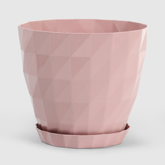 Горшок с поддоном Serinova Crystal 16x16 см светло-розовый