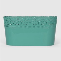 Горшок овальный Serinova lace 13х28 см зеленый