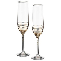 Набор бокалов Crystalex A.S. виола золото для шампанского 190 мл 2 шт