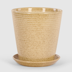 Кашпо керамическое для цветов Shine Pots 20x20см песочный