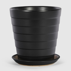 Кашпо керамическое для цветов Shine Pots 13x15см антрацит