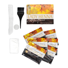 Краска для волос Lady Henna на основе хны Темно-коричневый, 6 х 10 г