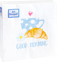 Салфетки Art bouquet бумажные good morning 20х20 2сл 30л