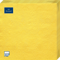Салфетки Art bouquet бумажные желтый барокко 33х33 3сл 16шт