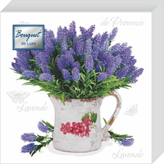 Салфетки Bouquet de luxe бумажные лаванда 24х24 3сл 25л