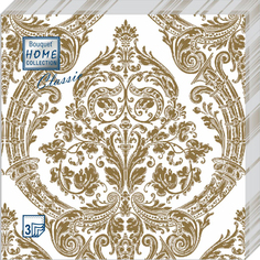 Салфетки Home collect classic бумажные золото на белом 3сл 20л