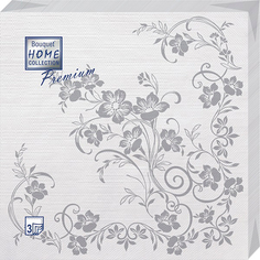 Салфетки Home collect premium бумажные серебряный цветок 40х40 3сл 20л