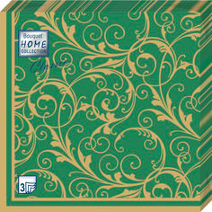 Салфетки Home collect classic бумажные очарование на зелёном 3сл 20л