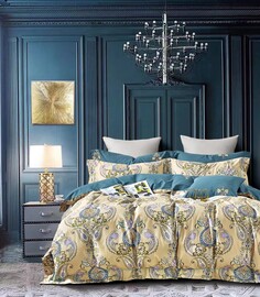 Постельный комплект Wonne Traum стандарт Simone mustard Полуторный