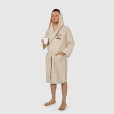 Халат мужской Asil Sauna Brown XXXL вафельный с капюшоном