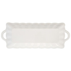 Блюдо прямоугольное с ручками Easy Life elite белый 43х16 см