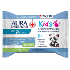 Салфетки влажные Aura Kids детские 3+ 15 шт