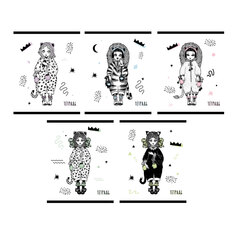 Тетрадь в клетку ListOff Kitty Girls А5 96 листов в ассортименте