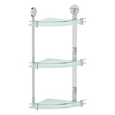 Полка угловая 3-х ярусная 26 cm (матовое стекло; хром) ARTWELLE HAR 041