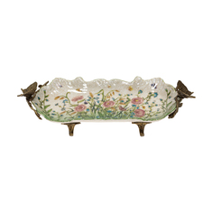Блюдо Glasar с бабочками 30x12x7см ГЛАСАР