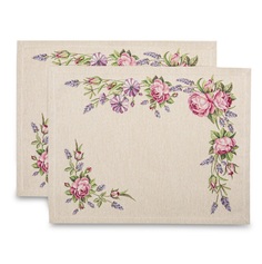 Набор салфеток сервировочных Mix&Match Home Розовое утро 35х45 см 2 шт, гобелен, бежевый