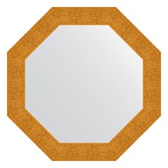 Зеркало в багетной раме Evoform чеканка золотая 90 мм 76,6х76,6 см