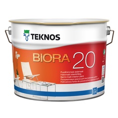 Краска полуматовая бесцветная Teknos Biora РМ3 10/9 л