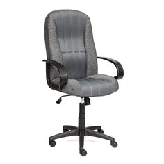 Кресло компьютерное TC серый 132х65х50 см серое ткань/кожа
