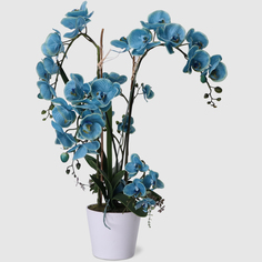 Цветок Colorful искусственный в горшке орхидея голубой 80 см