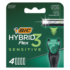 Сменные кассеты для бритвы BIC Hybrid 3 Flex Sensetive, мужские, 4 шт