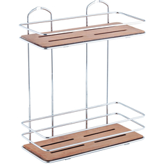 Полка прямая Teknotel 2 яруса дерево/хром