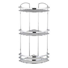 Полка угловая Teknotel 3 яруса серебристый матовый 24х24х62 см