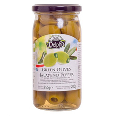 Оливки Delphi с перцем джалопено 350 г