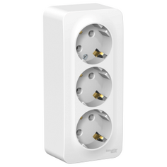 Розетка тройная с заземлением белый Schneider Electric