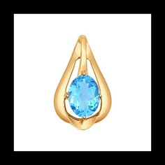 Подвеска SOKOLOV из золота с голубым топазом