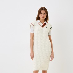 Платье Lacoste с орнаментом и v-образным вырезом