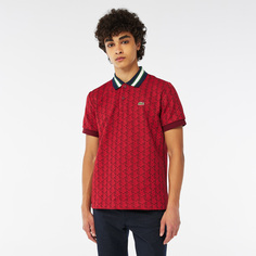 Мужское поло Lacoste classic fit с монограммой