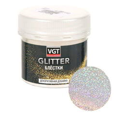 Покрытия декоративные блестки сухие VGT Pet glitter для декорирования 0,05кг серебро, арт.31576